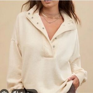 NWT Aerie Getaway Quarter Snap Sweatshirt